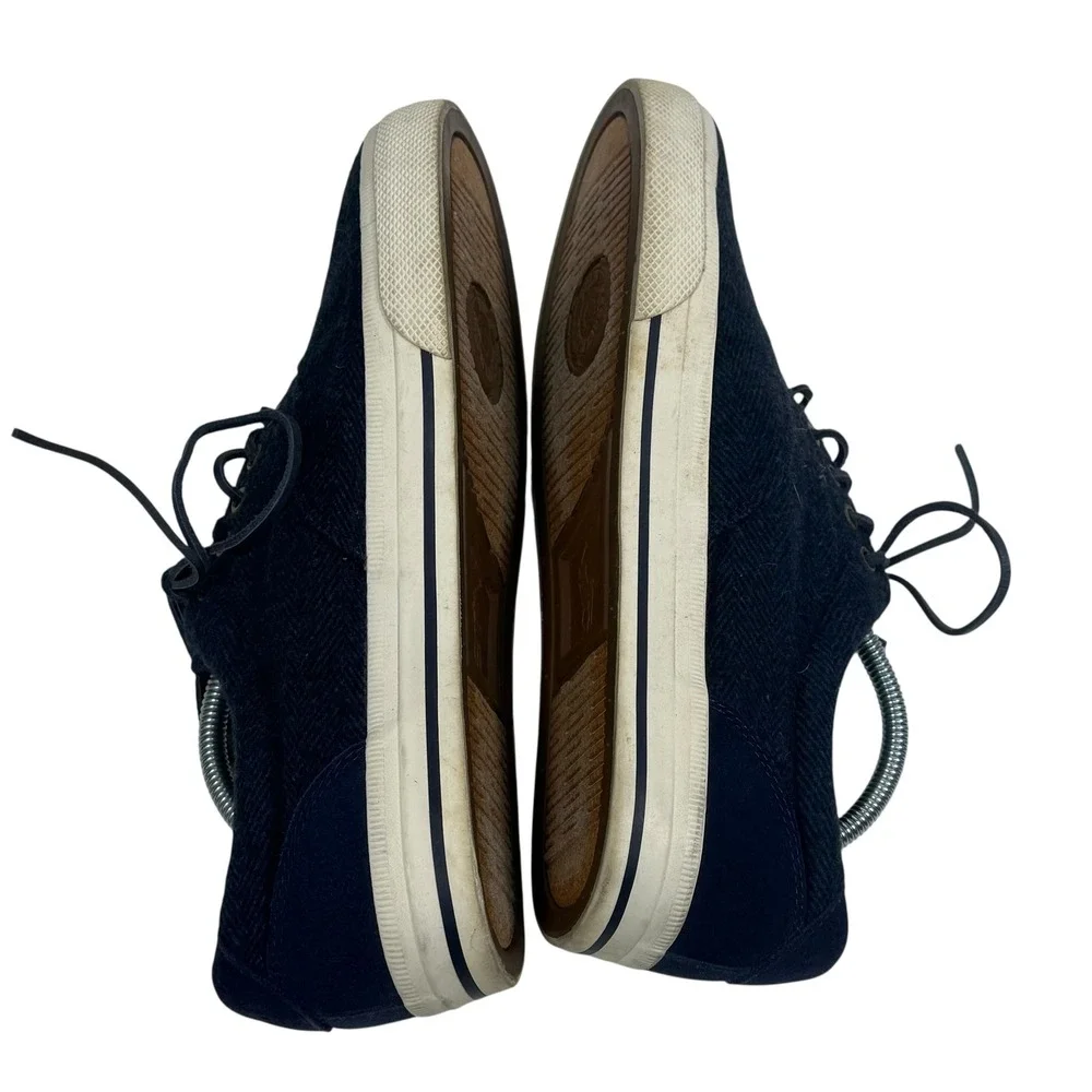 Polo Ralph‎ Lauren Vaughn Mens 10.5D Navy Wool Herringbone Suede Sneakers F17